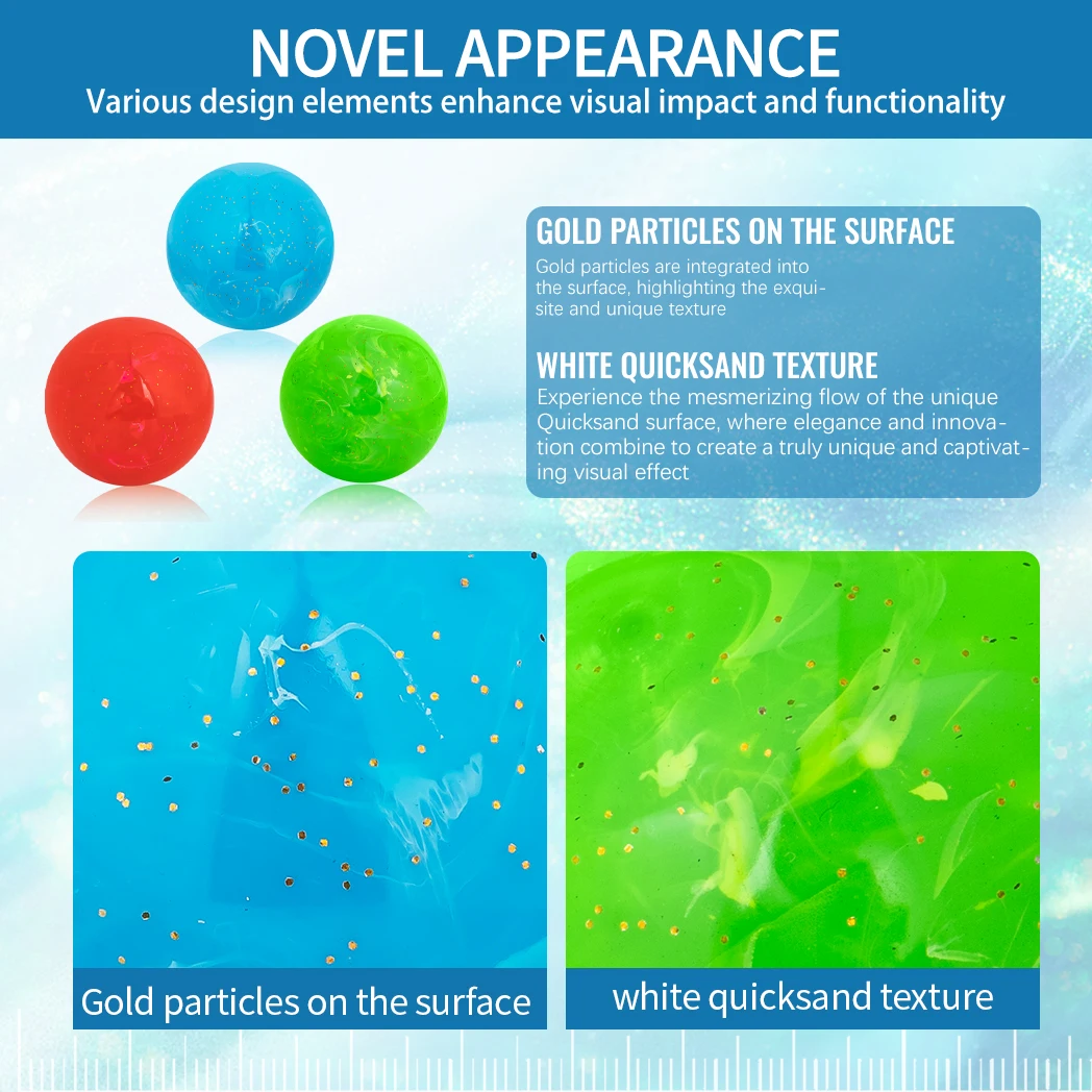 كرة جولف كيتون بارك 60 ملم - تصميم فني سائل (أحمر/أزرق/أخضر) |   قلب متين مكون من 4 طبقات للدورات الكورية والممارسة الداخلية