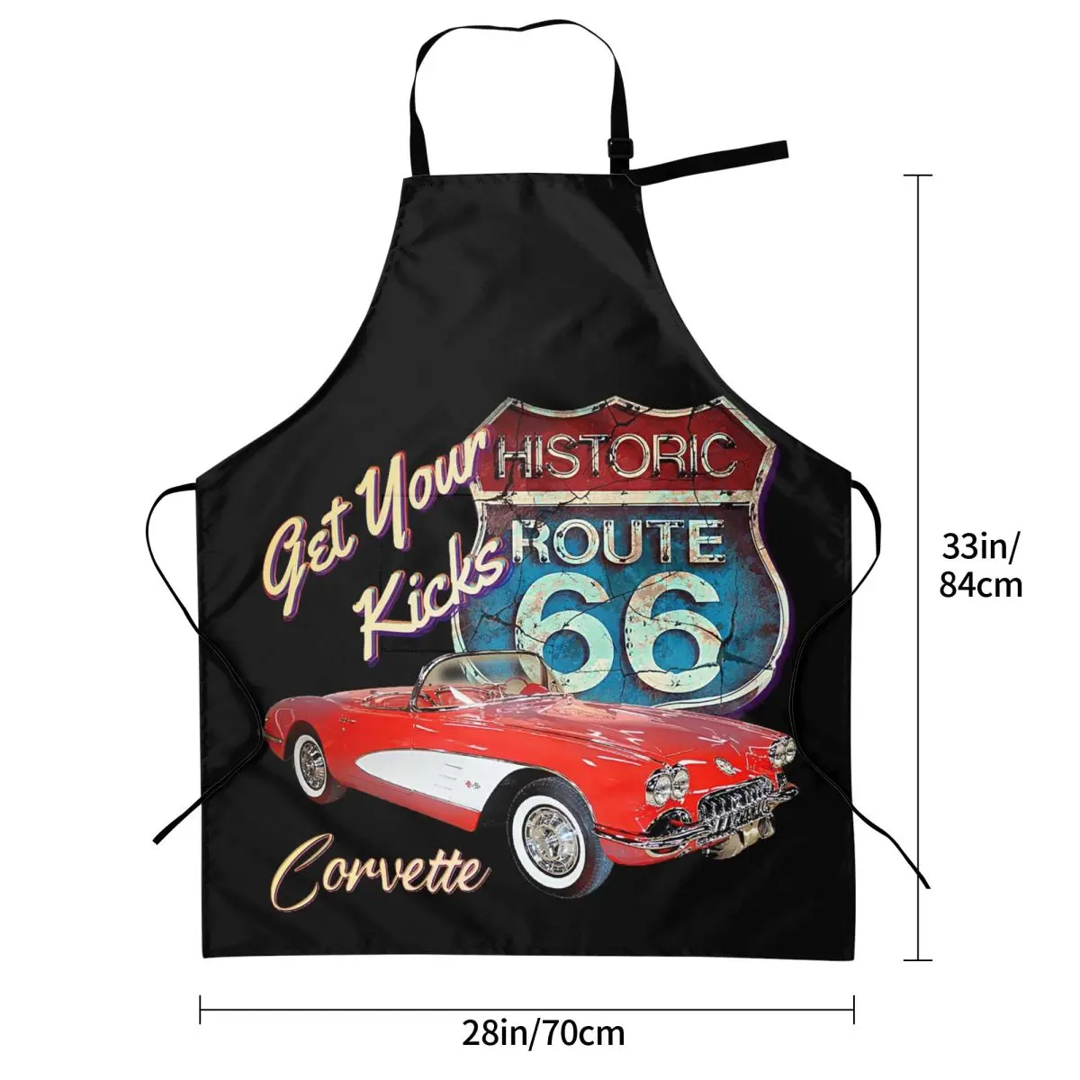 1956 Chevy-Bel Air Car Street Hot Rod Antique - Route 66 Aprons Chef Cooking Cuisine Tablier Bib Kitchen Cleaning Pinafore