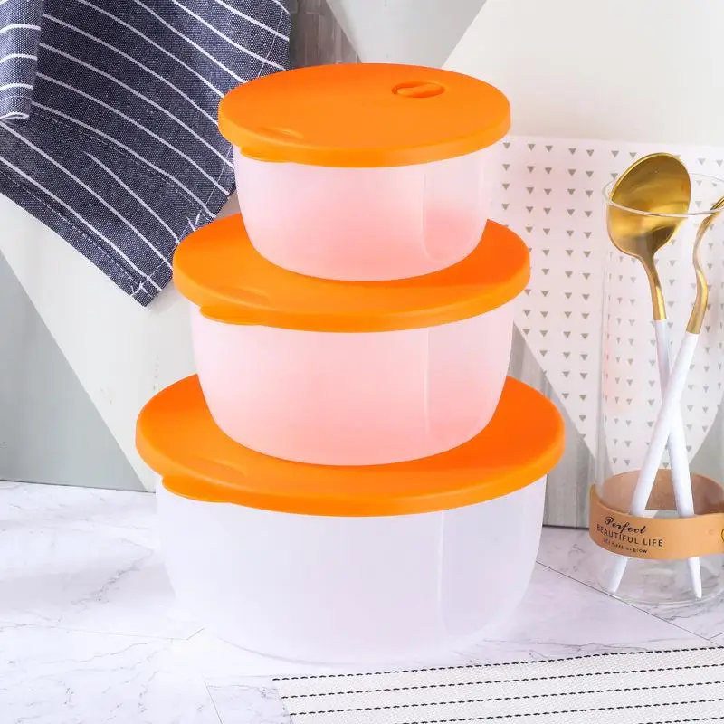 

round Plastic Food Storage Container Microwave Se Noodle Bowl Fre Kee Box Cold Storage Fruit Box Office Lunch Box