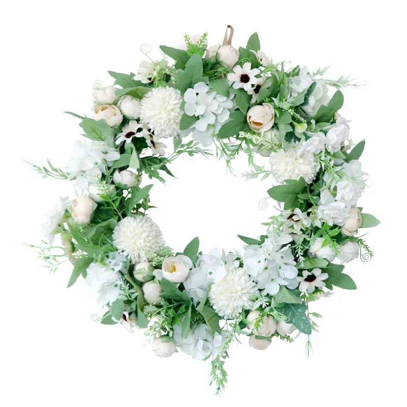 

45 см искусственная гирлянда из шелкового цветка романтическая гирлянда для двери, настенное украшение для свадьбы