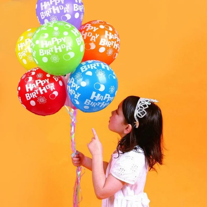 10pcs/lot 12 Inch Birthday Latex Printed Balloons Children's Birthday Party Balloons Baby Shower Happy Birthday Party Supplies