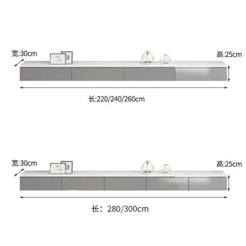 Luxury Modern Slate TV Cabinet Living Room Furniture Small Apartment Household Suspended TV Stand Coffee Table Combination t