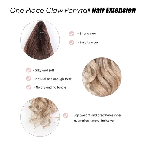 10 best sales भूरे रंग की पोनीटेल विग - №6