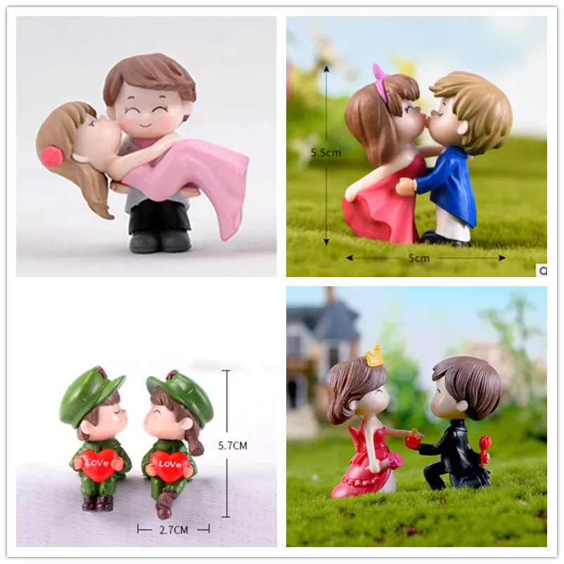 Happiness Wedding Romantic Young Couple Figurines Sweety Lovers Craft Fairy Scene Warm Gift Valentine's Day Ornaments Home Decor