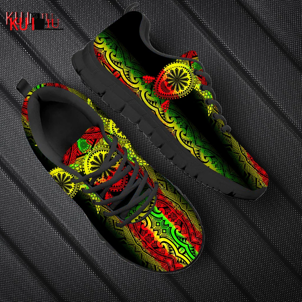 

KUILIU Ethnic Tribal Turtles Print Flats Shoes Women Casual Autumn Mesh Lace Up Sneakers Female Fashion Breathable Footwear