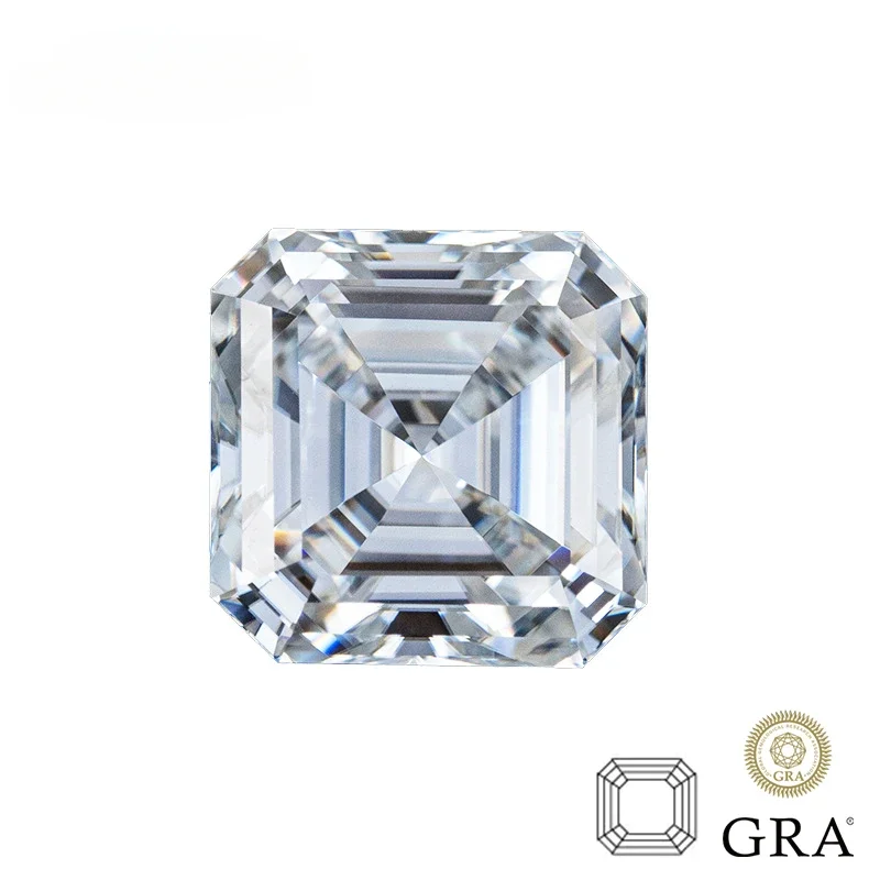 

Moissanite Stone Top D Color Asscher Cut VVS1 Advanced Jewelry Rings Earring Material Pass Diamond Tester with GRA Certificate