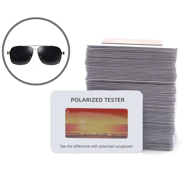 New 100PCS Polarized Glasses Test Card,Polarization Sunglasses Tester, Polarized Glasses Check Paper Accessories