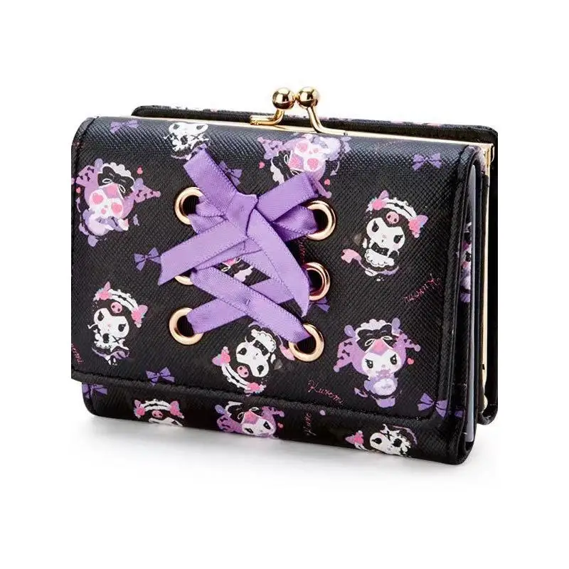 Sanrio Anime Hello Kitty Kuromi My Melody Cinnamoroll Bag Wallet Casual Fashion Coin Purse Cute Cute Folding Card Bags For Women