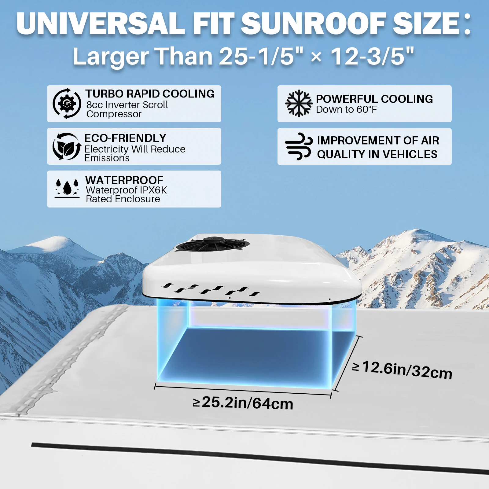 Treeligo Ultra-thin Car RV Rooftop Air Conditioner 12V 24V Electric Ceiling Overhead Air Conditioning For Motorhome Camper Van
