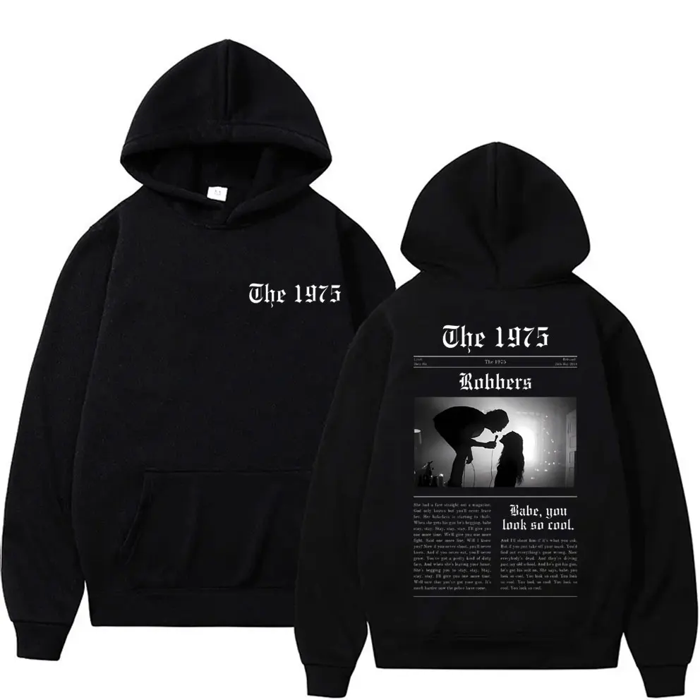 British Band The 1975 Live From Gorilla Robbers Babe You Look So Cool Graphic Hoodie Men Vintage Indie Alternative Rock Hoodies