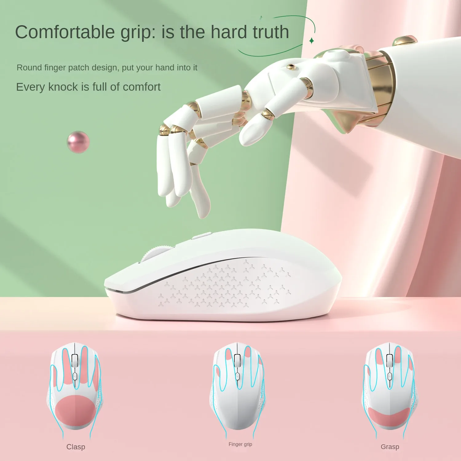 KEBIDUMEI Bluetooth 5.2 Wireless Mouse Dual Mode 1600DPI Gaming Mouse 6 Button Rechargeable Silent Mice Computer Accessories