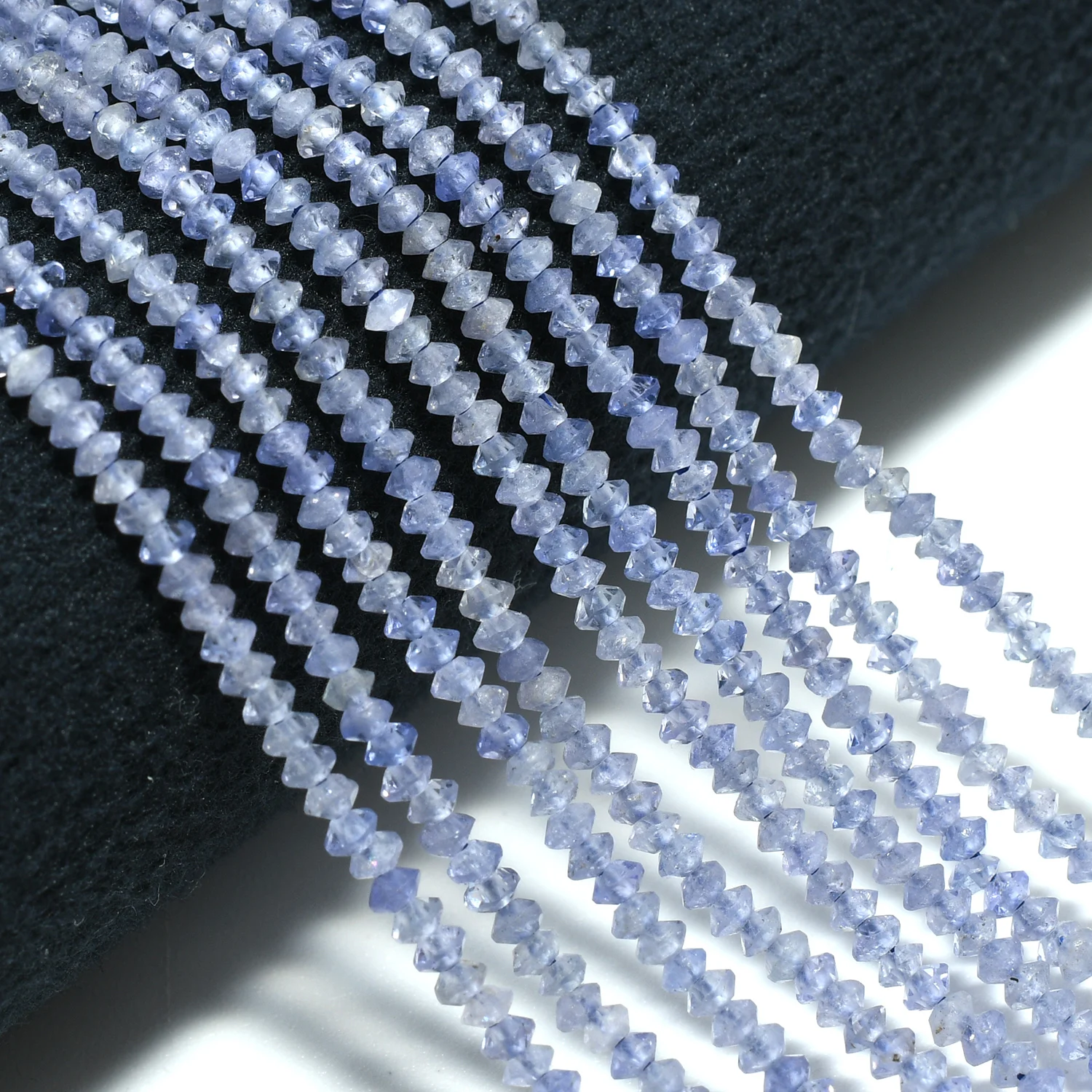 Natural Tanzanite Faceted Sharp Edge Rondelle Beads 2mm, Thickness About 1.2mm