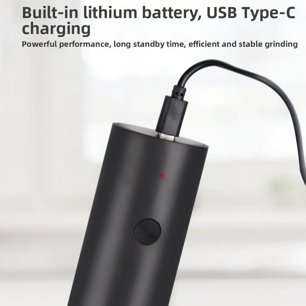 

Adjustable Coarseness Electric Salt Grinder Large Capacity Ceramic Core Automatic Spices Grinder One Hand Operation