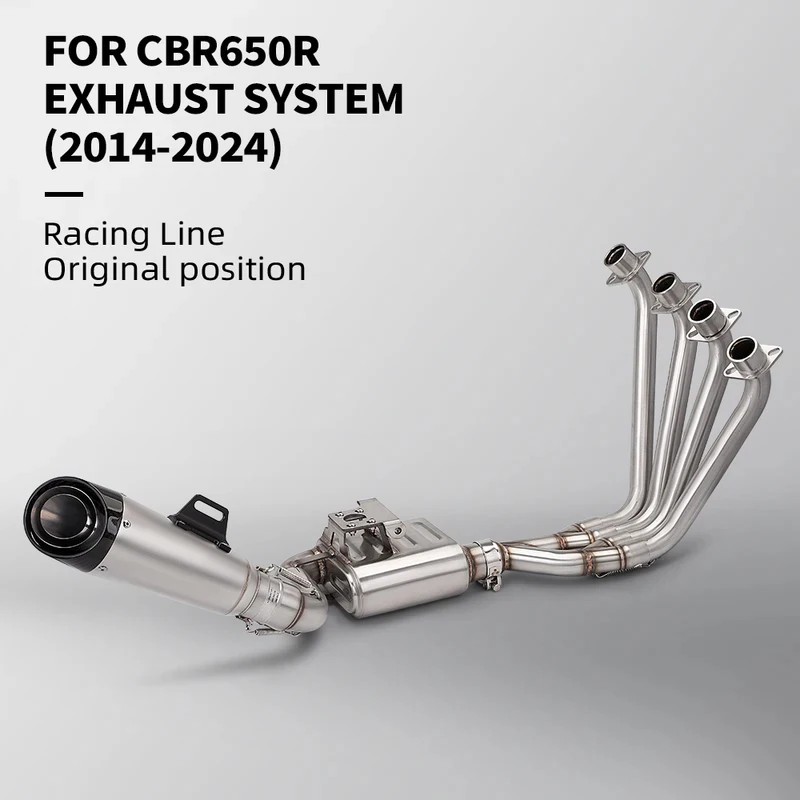 

Motorcycle 60mm Front Mid Link Pipe Complete Exhaust System for CB650F CB650R CBR650 CBR650F 2014 to 2025