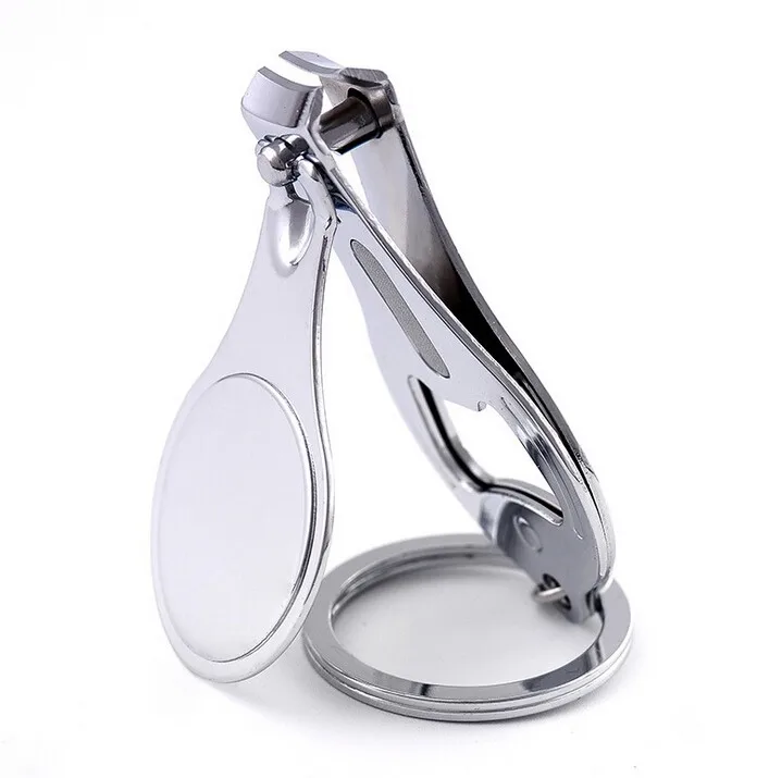 1 Piece Small Foldable Stainless Steel Nail Clippers Key Chain Cutter Trimmer Metal Keychain Opener Key Ring 17084