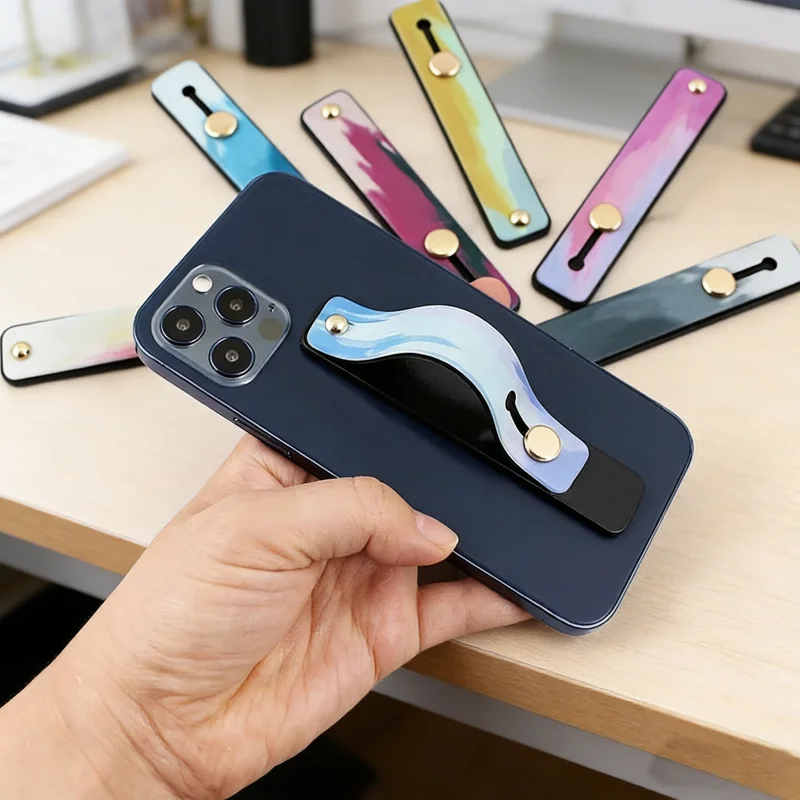 2pcs Mobile Phone Watercolor Bracket Portable Finger Strap Cellphone Case Stand Finger Ring Grip Holder Phone Stand for iPhone