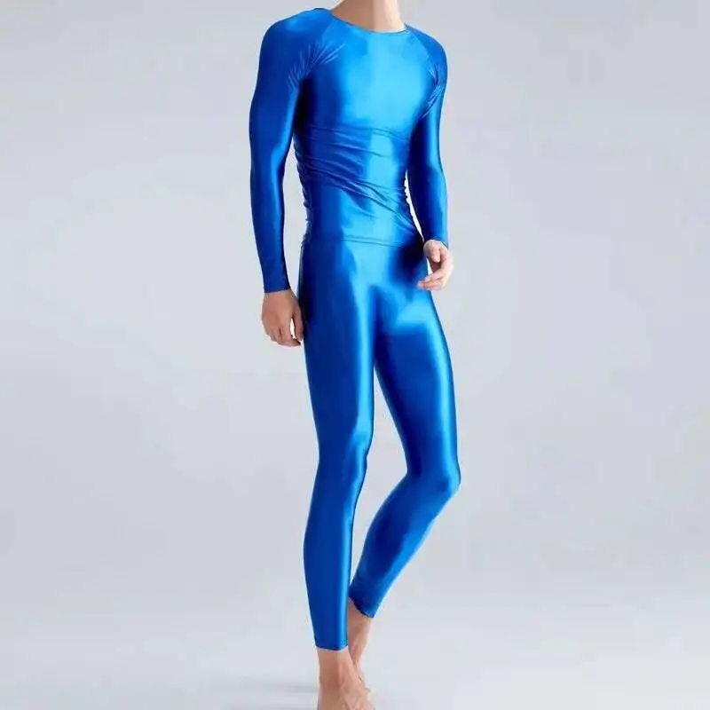 

Glossy Men's Tracksuits 2 Pieces Sets Tops Leggings Sports Fitness Running Overall Catsuits Jumpsuits