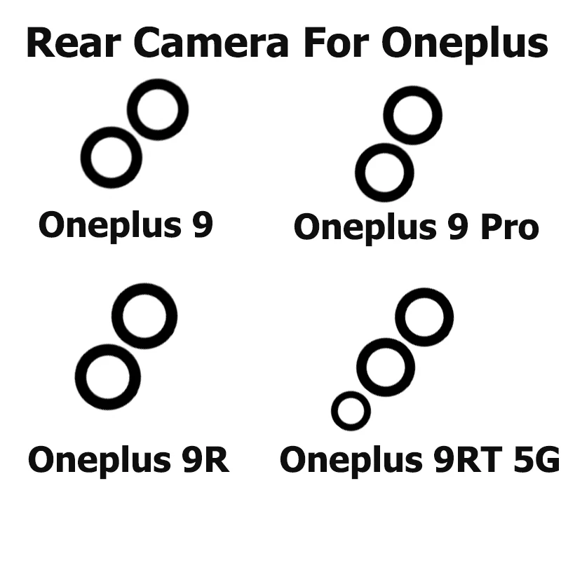 Back Camera Glass For Oneplus 9 9R 9RT Pro 5G Rear Camera Glass Lens Cover With Glue Sticker Repair Parts