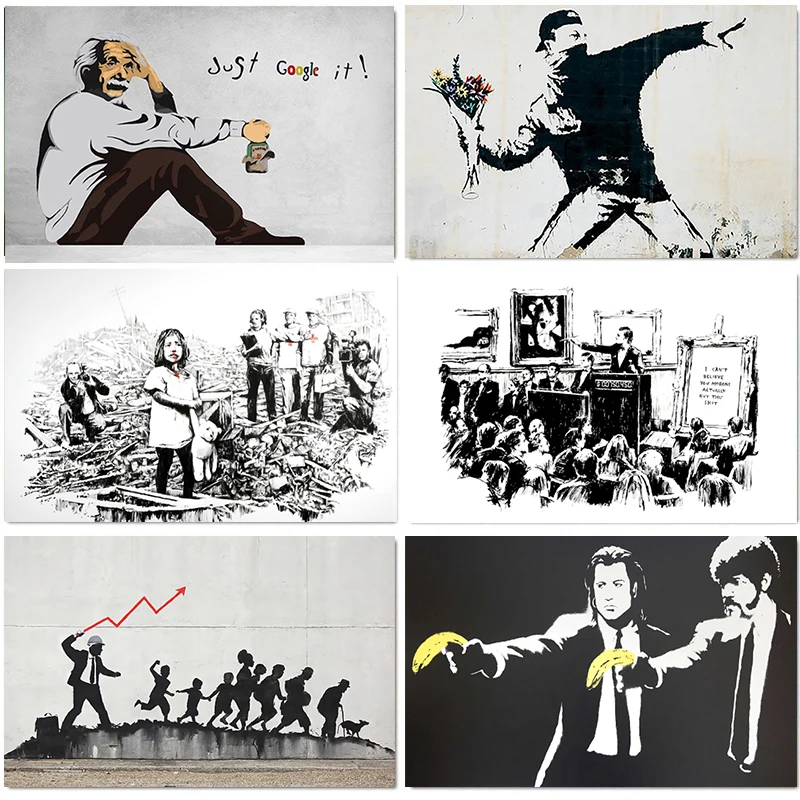 Banksy Street Art Newest Posters and Prints Vintage Canvas Painting Modern Wall Art Living Room Decoration Home Decor Cuadros