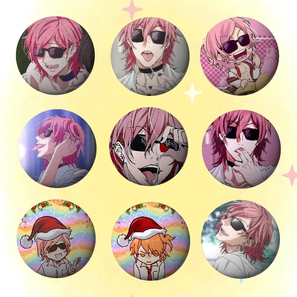 Cute Manga Yarichin Club Enamel Pins Handmade Round Brooch L Killer Yagami Light Cosplay Badge Backpacks Jewelry Gifts