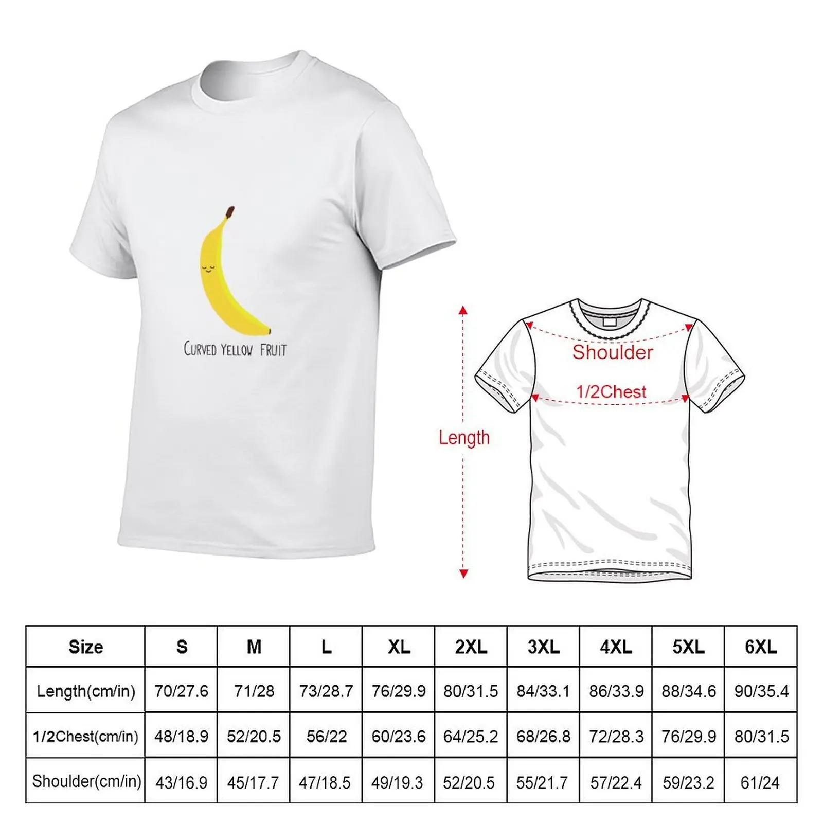 Curved yellow fruit T-Shirt t shirts for man graphic tees man tshirt T-Shirt