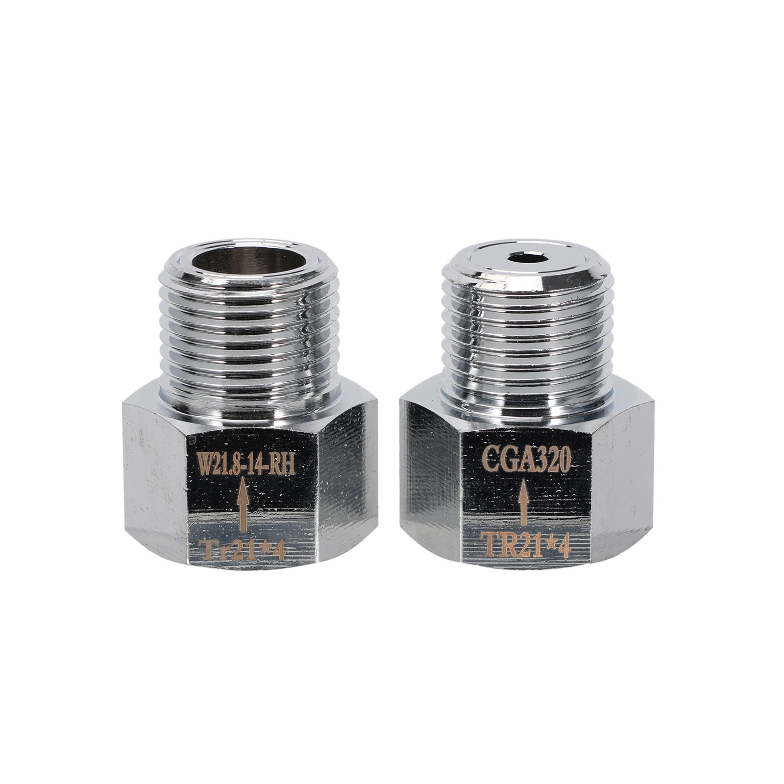 Chrome Soda Stream Cylinder Adapter Converter Tr21*4 to W21.8(CGA320) Homebrew Beer Co2 Tank Regulators Homebrew Kegging
