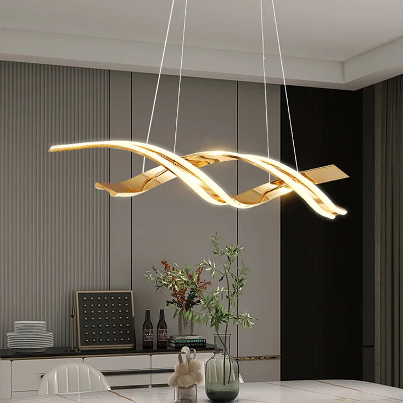 Black Gold Classic Style Led Pendant Lights Chandeliers Light for Bedroom Dining Table Kitchen Island Dimming Indoor Lighting