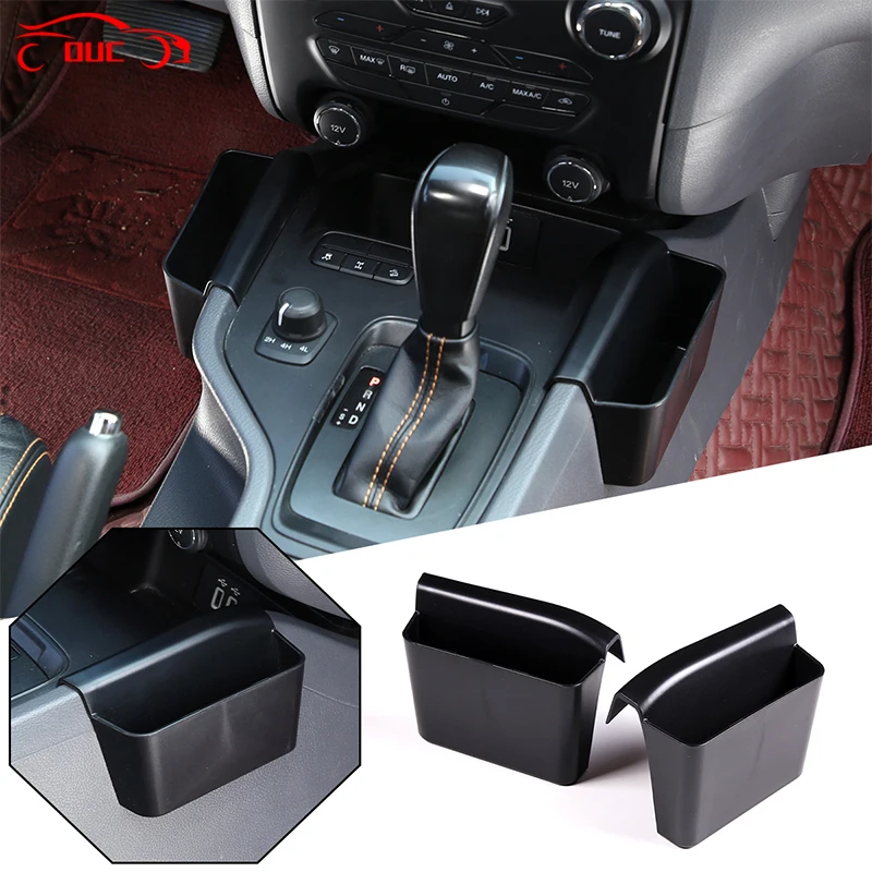 

ABS Black Car Central Control Storage Box Organizer Phone Tray For Ford Ranger Wildtrak 2015-2021 Auto Accessories