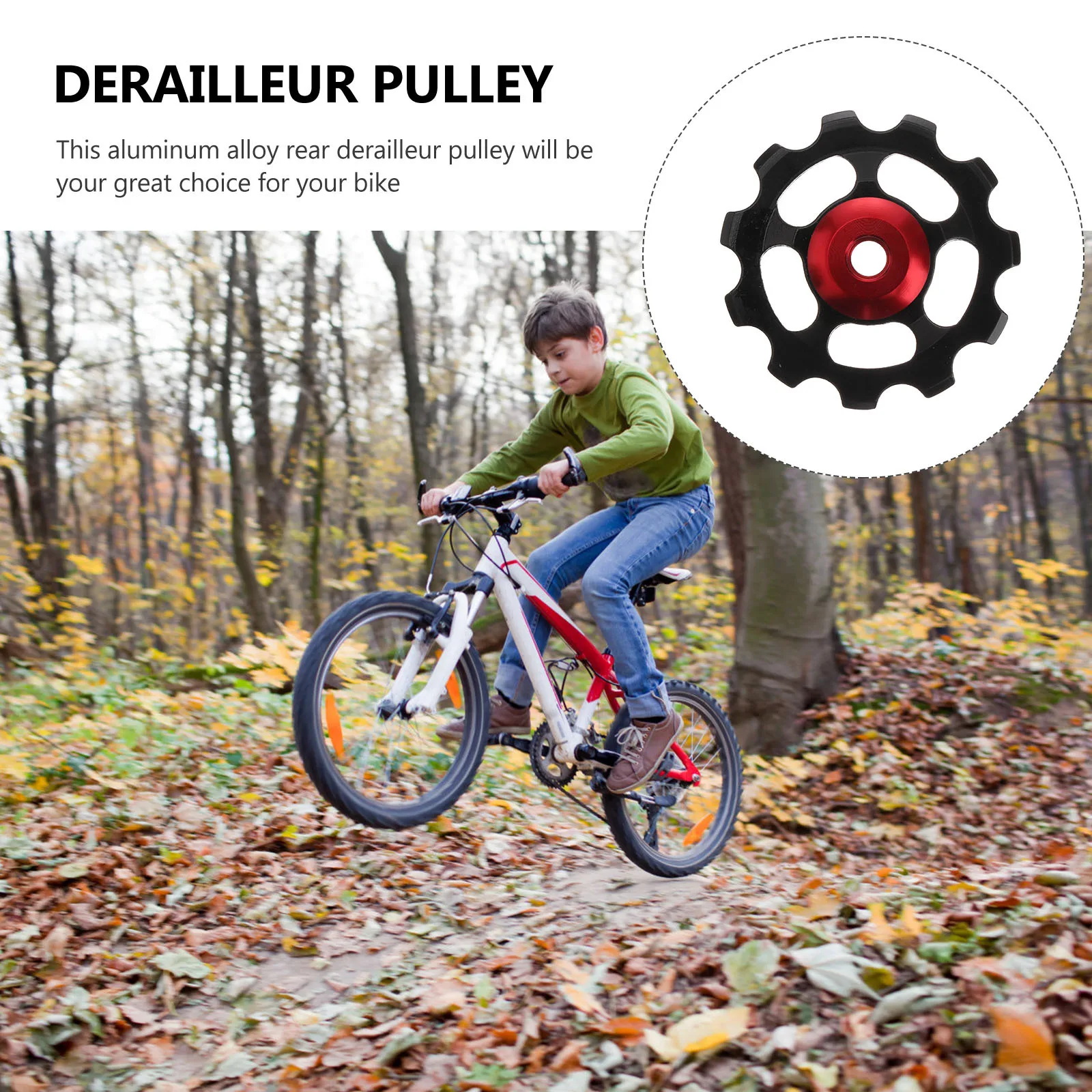 

2pcs Aluminum Alloy Rear Derailleur Pulley 11T 13T Durable Bike Replacement Wheel For Mountain Bicycle Cycling Riding Derailleur