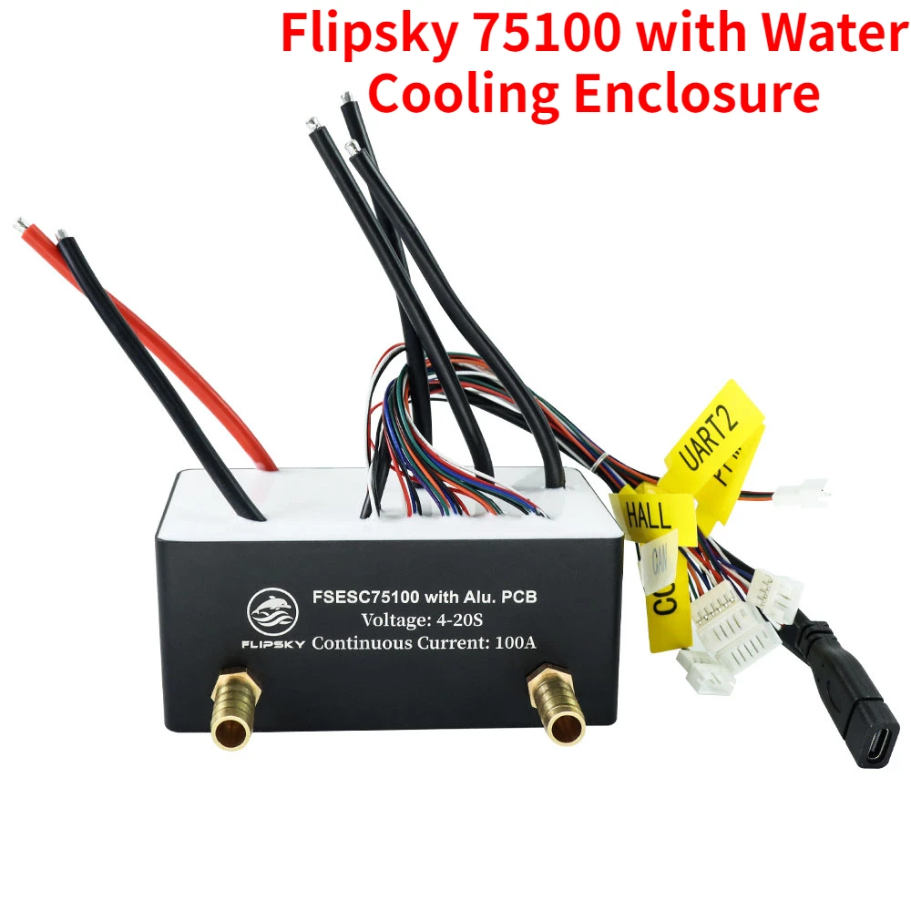 Brushless ESC Flipsky 75100 con custodia di raffreddamento ad acqua regolatore di velocità impermeabile 84V basato su VESC per tavola da surf Sup