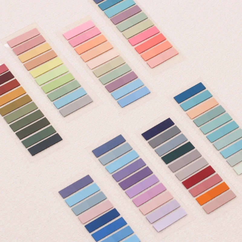 1600Pcs Sticky Tabs Book Tabs 80 Color Writable Morandi Sticky Tabs Color Page Marker Transparent Sticky-Notes Tabs