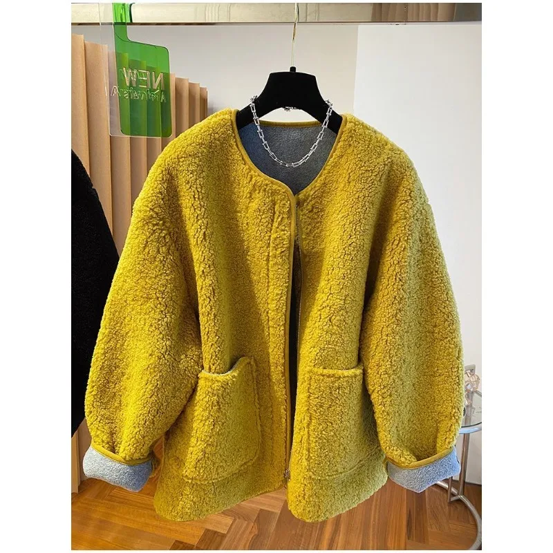 

Thickened Imitation Lamb Wool Coat Women's Winter New High-end Loose Lamb Wool Top