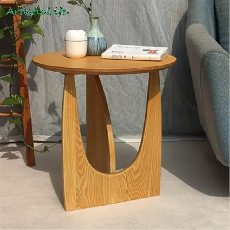 ArtisticLife Modern Minimalist Solid Wood Coffee Table Living Room Round Side Table Designer Art Furniture Free Shipping