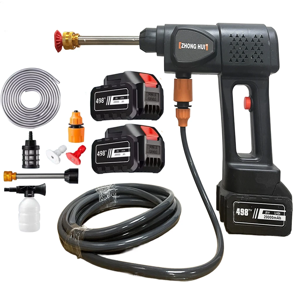 Pistolet de lavage haute pression sans fil, machine à eau haute puissance, outil électrique, deux batteries