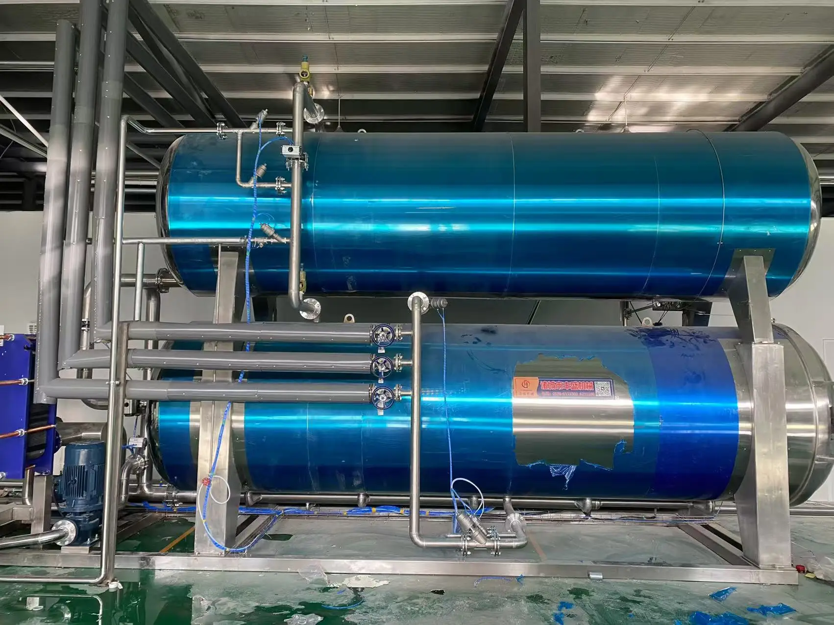 معقم معوجة لرش الماء بالبخار أوتوماتيكي بالكامل للأغذية المعلبة واللحوم والخضروات وخط التعليب التجاري المعتمد من CE