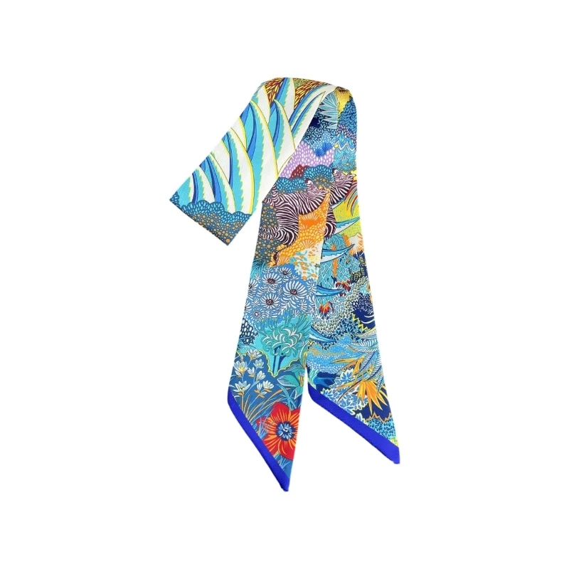 

Silky Choker Thin Long Collar Neck Tie Colorful Scarf Party Evening Costume