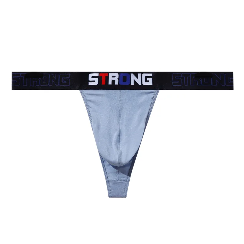 Men's Thong Modal T-Shaped Panties Sexy Low-Waist Underwear Convex Pouch Jockstrap Underpants Sports Breathable Thongs G String