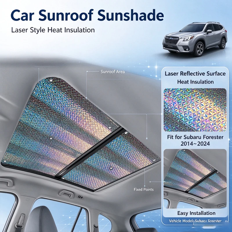 For Subaru Forester SJ SK MK6 2014~2024 2022 2021 2019 Auto Sunroof Sunshade  Accessories Roof Sunscreen Heat Insulation Parts