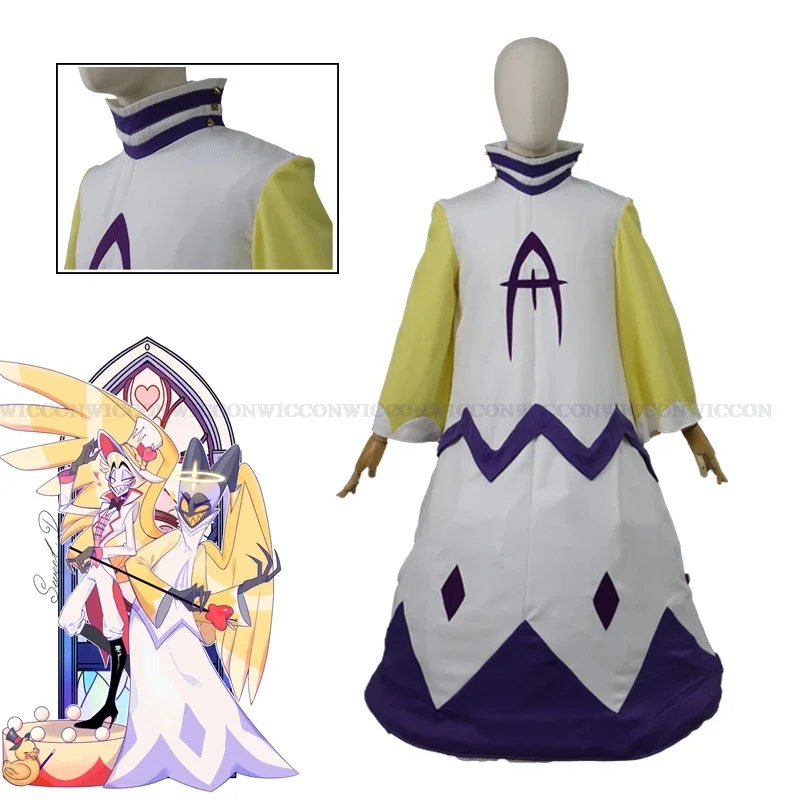 Hazbin Adam Cosplay Anime Hotel Angel Halo vestiti maschera Cosplay Halloween Party Costume adulto primo uomo vestito Cos Costume da uomo