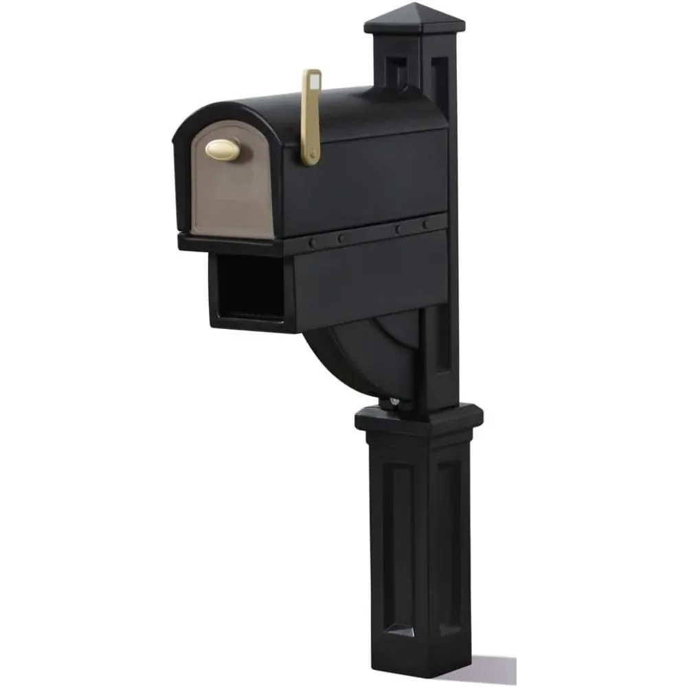 Mailmaster Hudson Mailbox, Easy to Install, Large Mailboxes for Outside, Heavy-Duty, Weather Resistant, Black