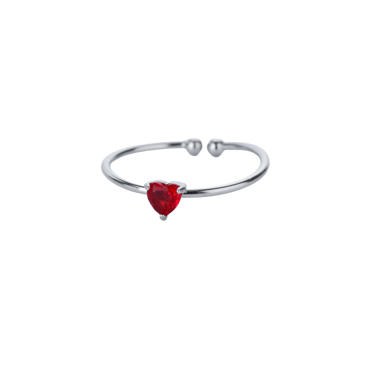 Women's Stainless Steel Heart Ring with Tiny Zircon, Gift Idea