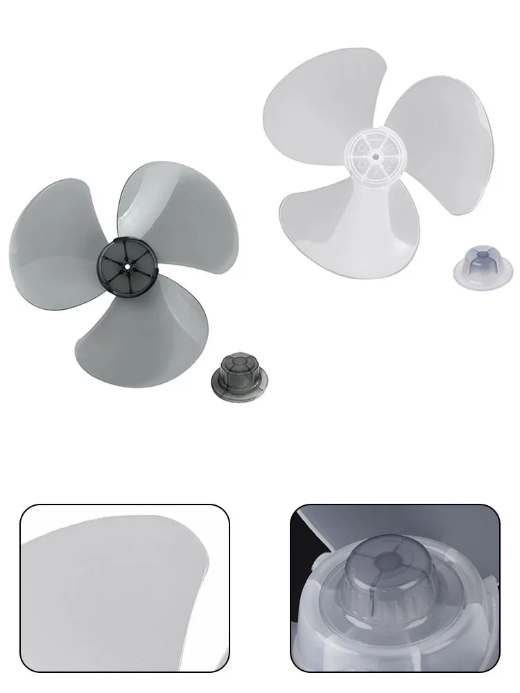 

12Inch 3 Leaves Plastic Fan Blade Electric Fan Accessories Household Standing Pedestal Fan Blade Table Fanner With Nut Cover