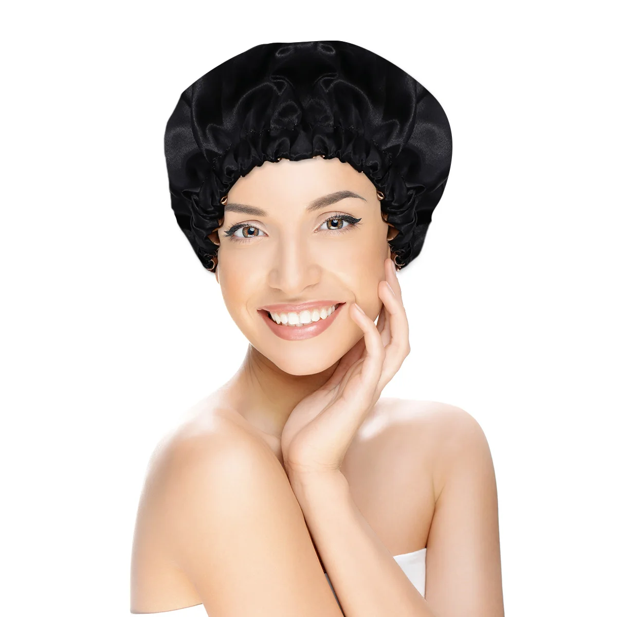 

1Pcs Double-Layer Satin Sleeping Cap Adjustable Elastic for Women Protects Hair Maintains Style Moisture Retention