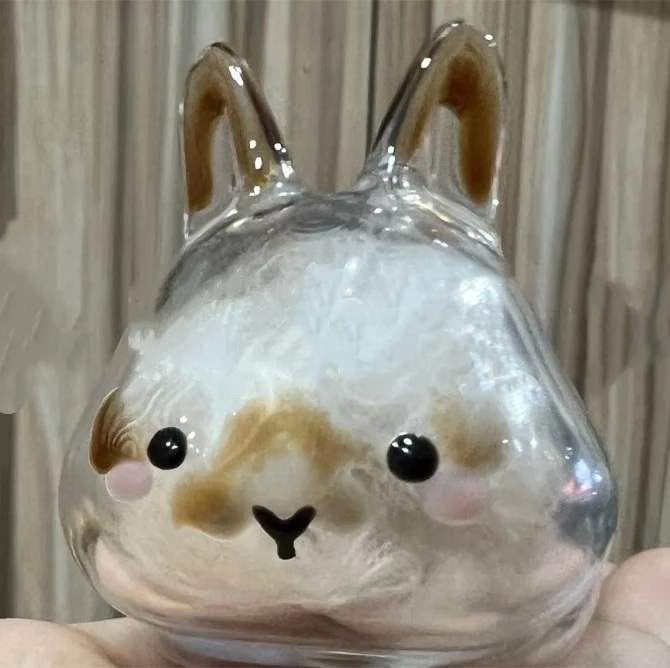Pet Hair Transparent Rabbit Hair Organizer Pendant Keychain Backpack Souvenirs Storage Capsule Pet Memorial Collection Bag