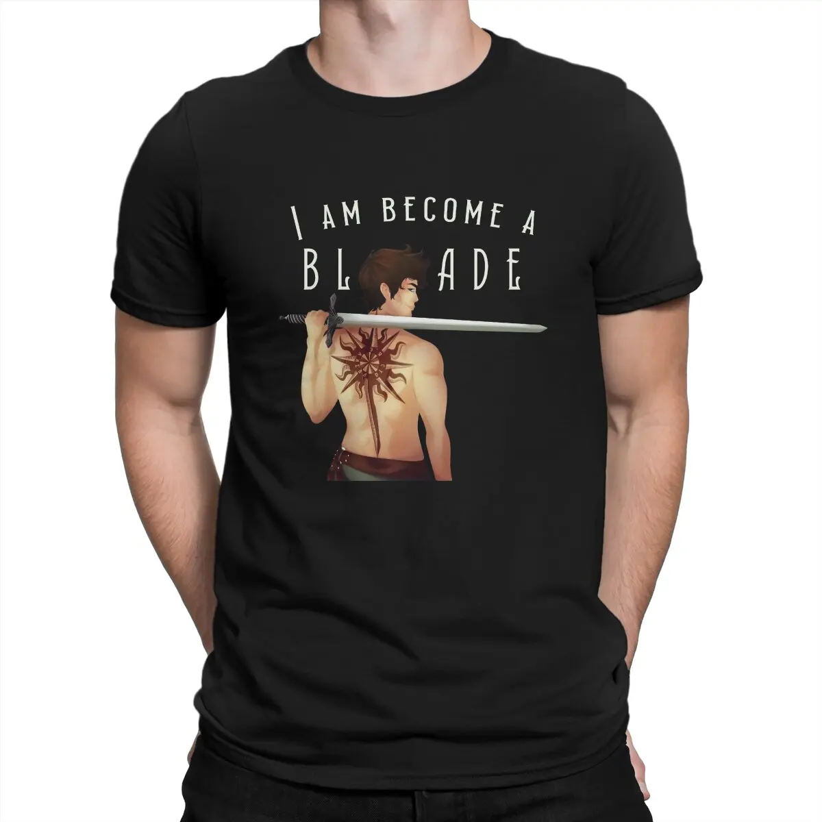 I Am Become A Blade Man's TShirt Shadow and Bone O Neck Tops Fabric T Shirt Humor Top Quality Birthday Gifts