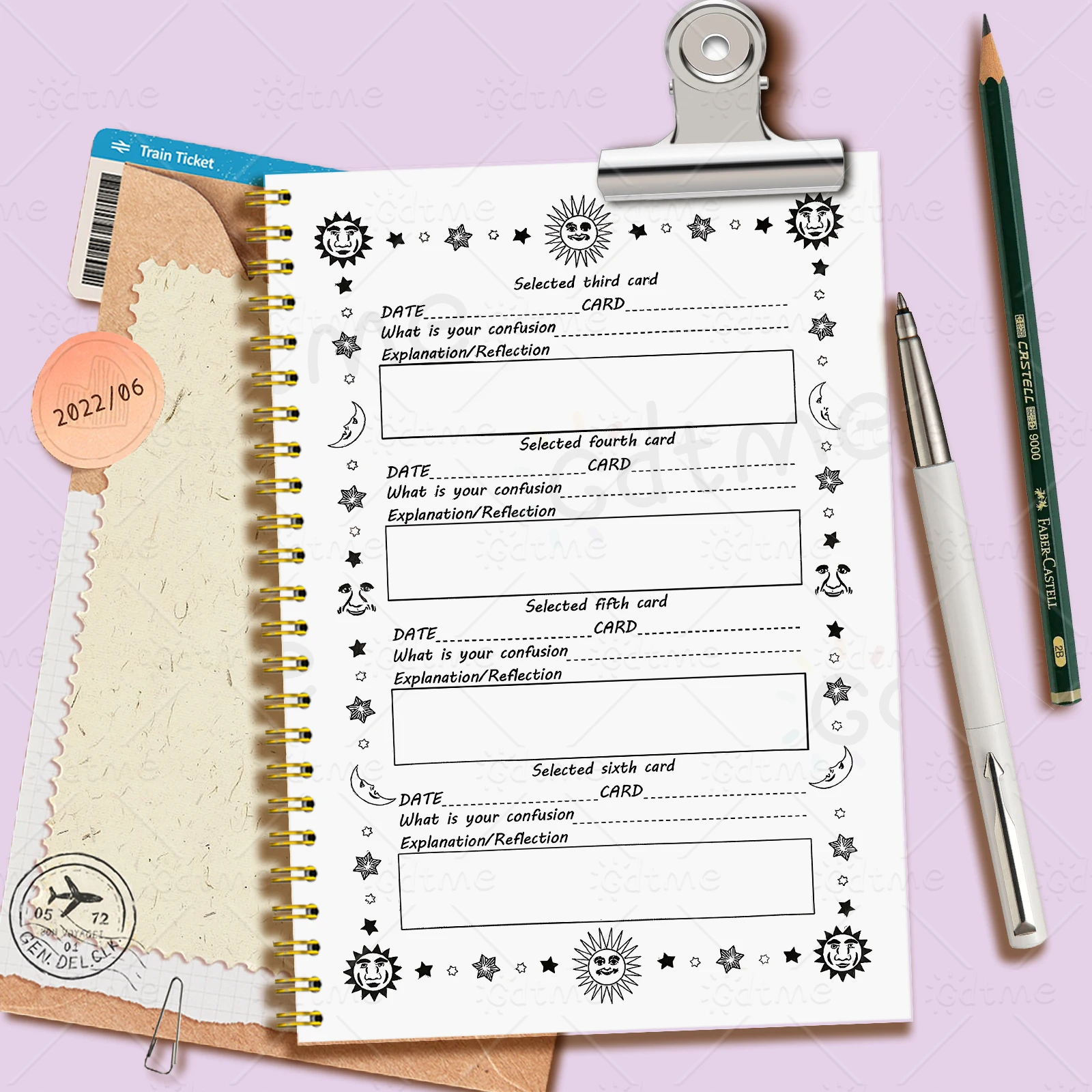 50 sheets Tarot Revelations Notepad Tarot Mysterious Divination Deck Party Card Game Funny Family Friend Game Divination Notepad