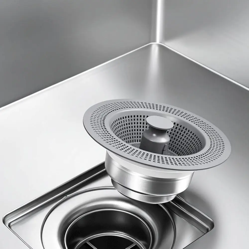 Kitchen Sink Drain Plug Bounce Core Strainer Stainless Steel Food Catcher Sewer Filter Anti Clog Basin Sealing Accessory
