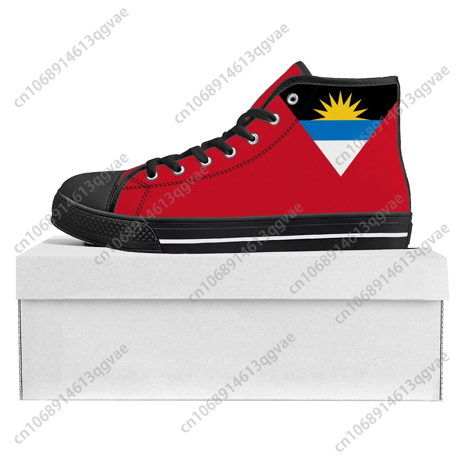 

Antigua and Barbuda Flag High Top High Quality Sneakers Mens Womens Teenager Canvas Sneaker Casual Couple Shoes Custom Shoe