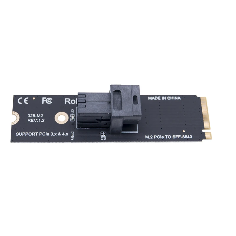 NVME to SFF-8643 Converter M.2 PCIE X4 to U.2 Adapter Expansion Card M Key to Mini SAS SFF-8643 Riser for Intel 750 2.5
