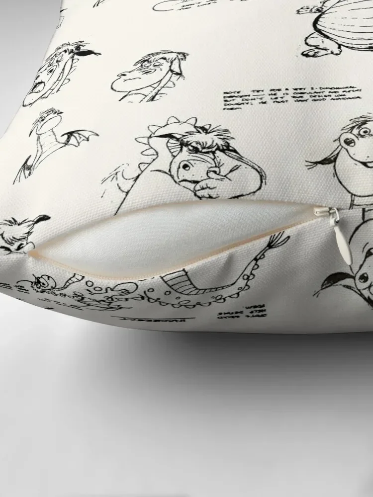 Pete's Dragon Sketches Throw Pillow Luxury Cushion Cover Elastic Cover For Sofa Sofa Covers Luxury Pillow Cover Pillow